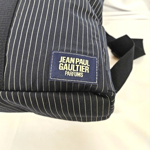 Jean Paul Gaultier Sac A Dos Backpack In Navy Blue And White Pinstripe NWOT - Picture 6 of 8